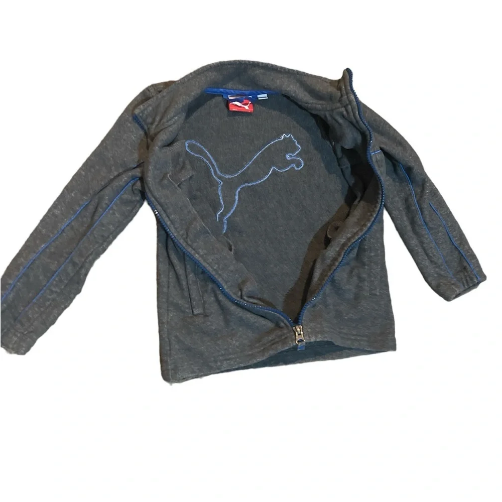Blue and Grey Puma Zip up Jacket for Kids